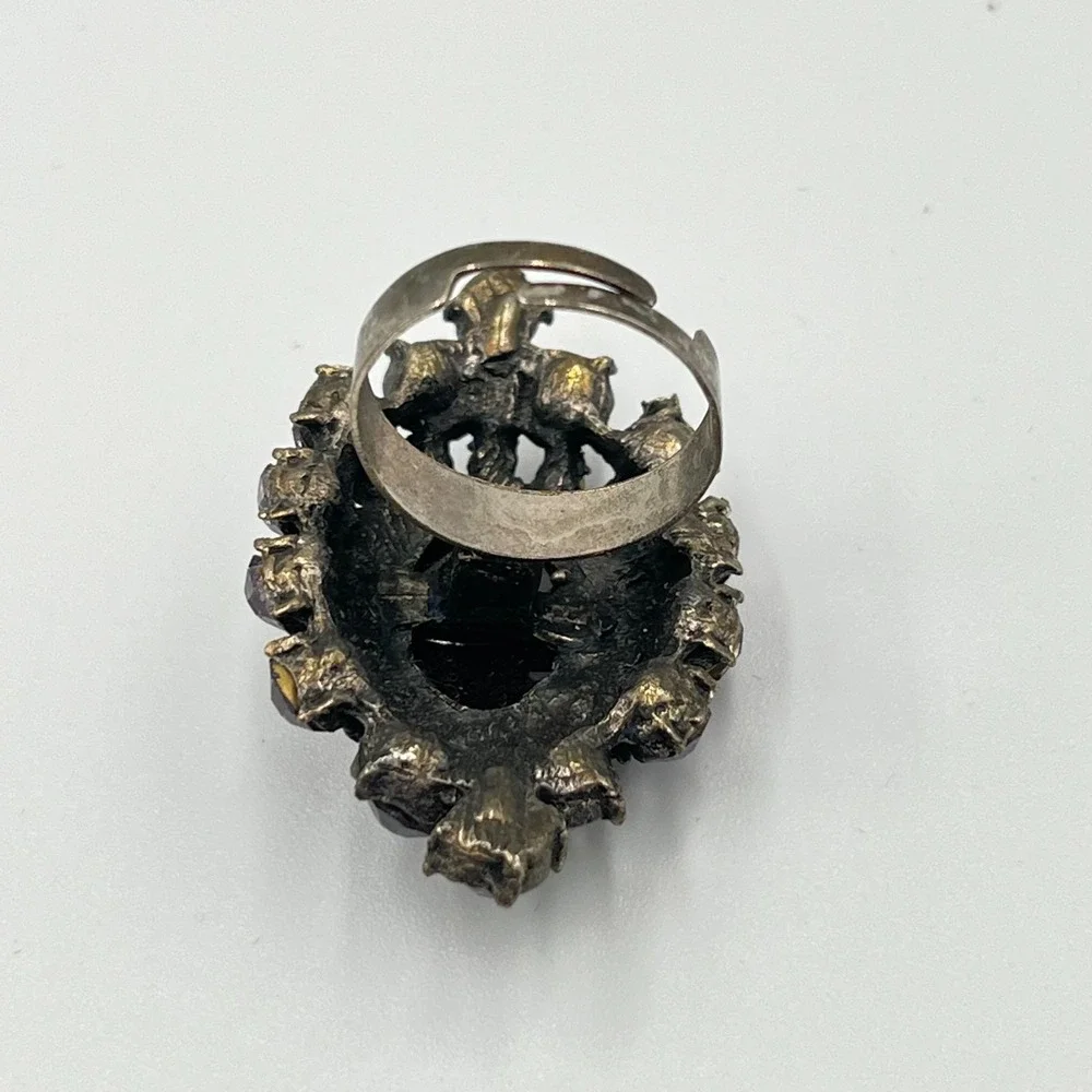 Vintage‎ Statement Ring Goth Boho Dragon Eye Faux Pearl Rhinestone Set Y2K 5pc